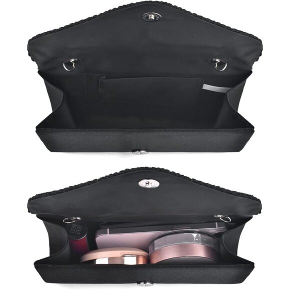 Evening Clutch for Women  Formal Wedding Crossbody Handbag Shoulder Envelope - Picture 5 of 7